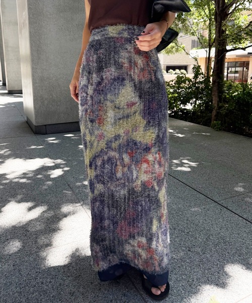 Ameri（アメリ） ロング スカート 夏 WOVEN PATTERN FLOWER SKIRT