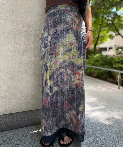 Ameri（アメリ） ロング スカート 夏 WOVEN PATTERN FLOWER SKIRT