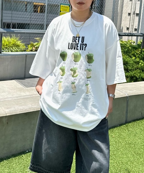 「PBLIM」 7分袖カットソー LARGE オフホワイト レディース_画像3
