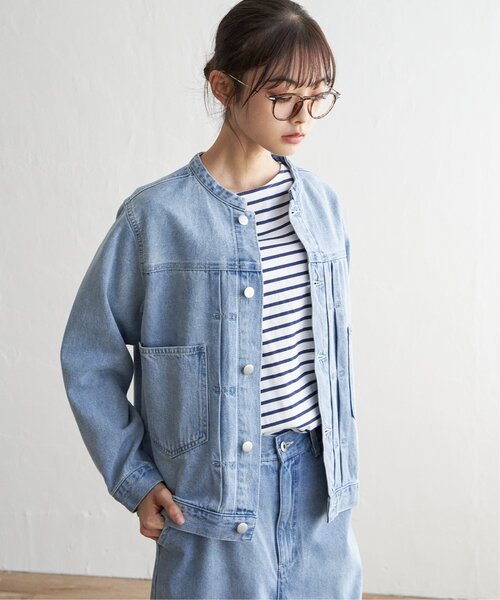 「LBC」 デニムジャケット L ライトブルー レディース_画像6