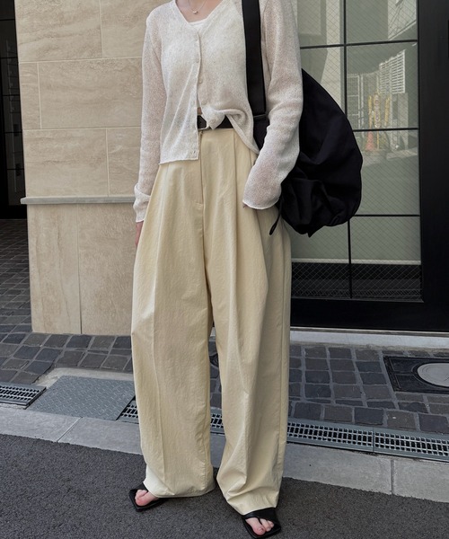 nananamoe（ナナナモエ） ワイドパンツ スラックス パンツ tuck wide
