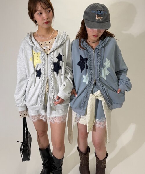 w closet（ダブルクローゼット） パーカー 「フリル/6色展開/EC限定