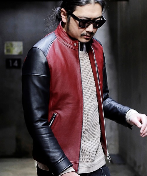 【美品】ラトルトラップ　レザージャケット　羊革　ラムレザー　ボルドー　ジップ RATTLE TRAP（ラトルトラップ） 革ジャン ライダース SHEEP LEATHER
