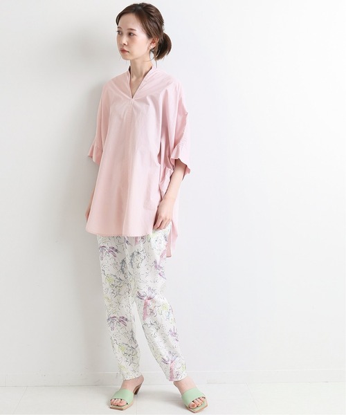 イエナ IENA シャツ トップス ブラウス バンドカラー コットン シルク F IENA（イエナ） シャツ ブラウス コットンシルクプルオーバーシャツ