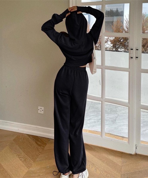 パジャマ ルームウェア 2点セットルームウェア 指穴ダブルジップ