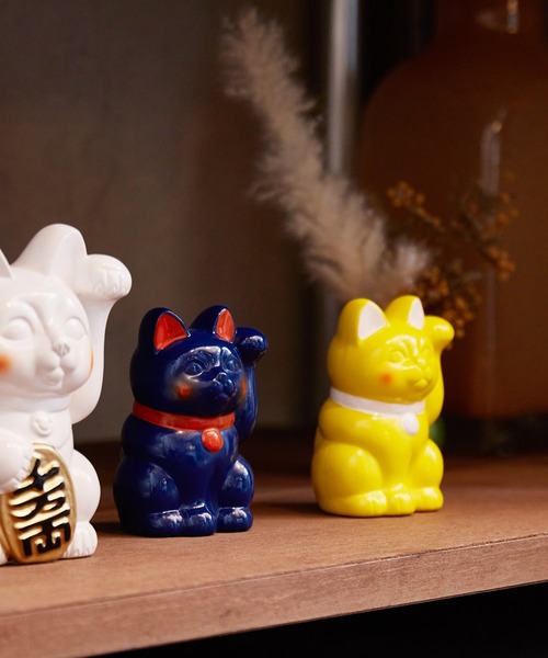 カヤ フィギュア 「カヤ」常滑焼 彩りほっぺ招き猫3号 貯金箱