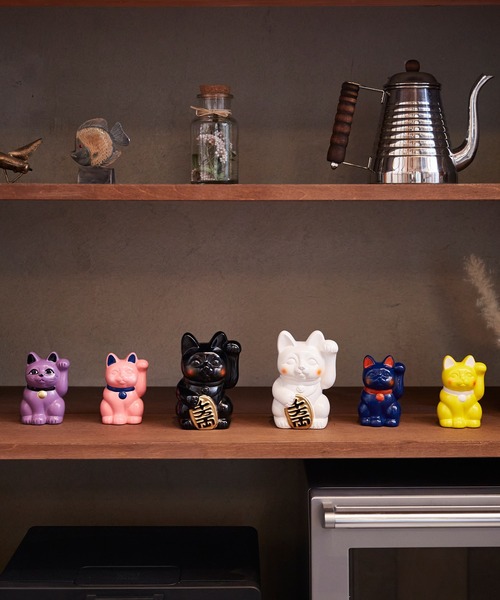 カヤ フィギュア 「カヤ」常滑焼 彩りほっぺ招き猫3号 貯金箱