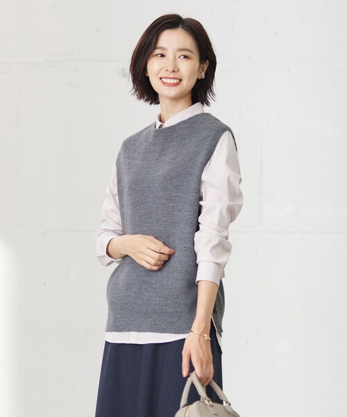 ベスト ジレ 「洗える」DRALON MERINO ニット ベスト レディース