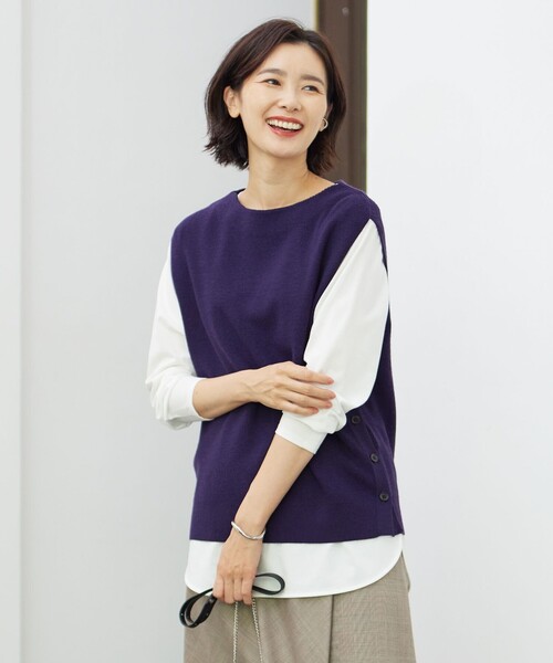 ベスト ジレ 「洗える」DRALON MERINO ニット レディース