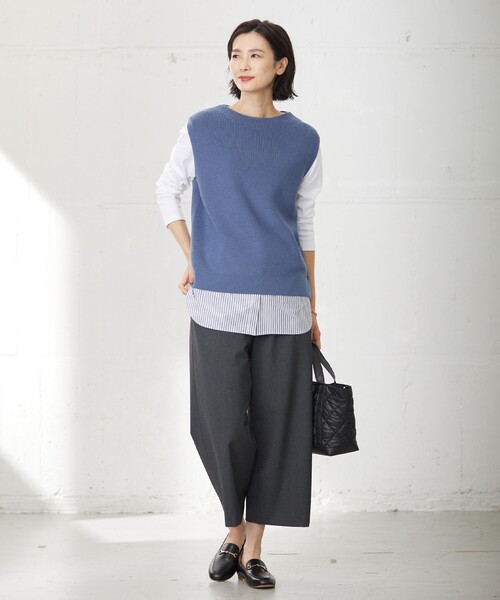 ベスト ジレ 「洗える」DRALON MERINO ニット レディース