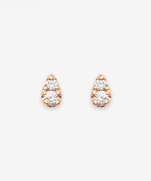 ESTELLE ピアス K10 ピンクゴールド ダイヤモンド しずく