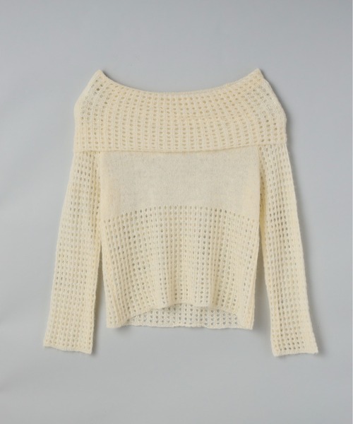 MONSE】ロゴスヌード ドッキング デザイン オフショルダーWOOL