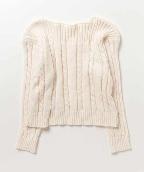 leune（ルネ） ニット セーター ボートネックケーブルニットプル