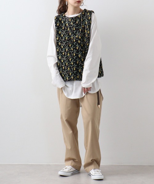 ベスト ジレ EMAGO 街刺繍ベスト レディース Emago ベスト ジレ EMAGO 街刺繍ベスト レディース : ZOZOTOWN