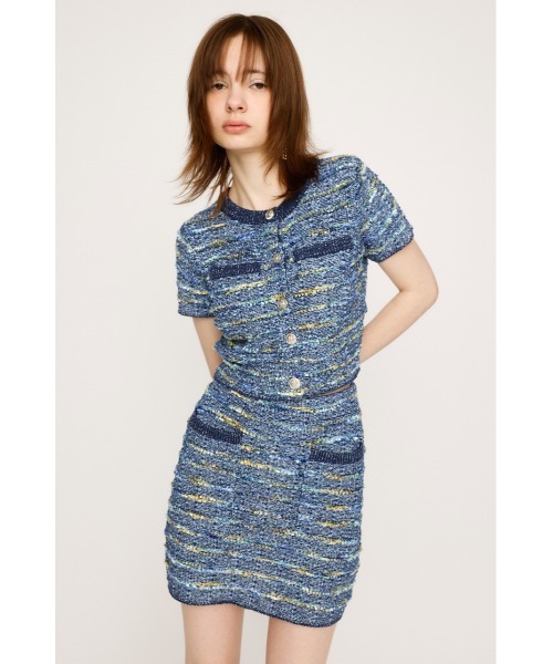 SLY（スライ） スカート 夏 KNIT TWEED S/SK ニット ツイード ショート