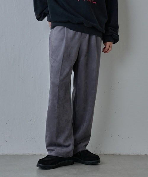 スエードパンツ 予約販売10月中旬～下旬入荷予定】【CAMBIO(カンビオ)】Fake
