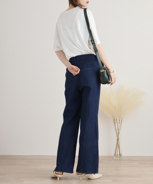 Ovy DAYDREAM フレアデニム size M 新品 Mamiko Yamada | 👖 . @uniqlo_jp ドレープワイドフレアジーンズ