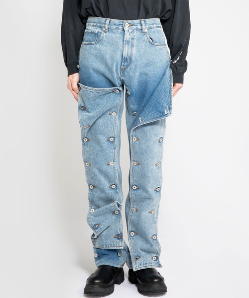 Y/PROJECT SNAP OFFデニムパンツ Gray Snap Off Jeans by Y/Project on Sale