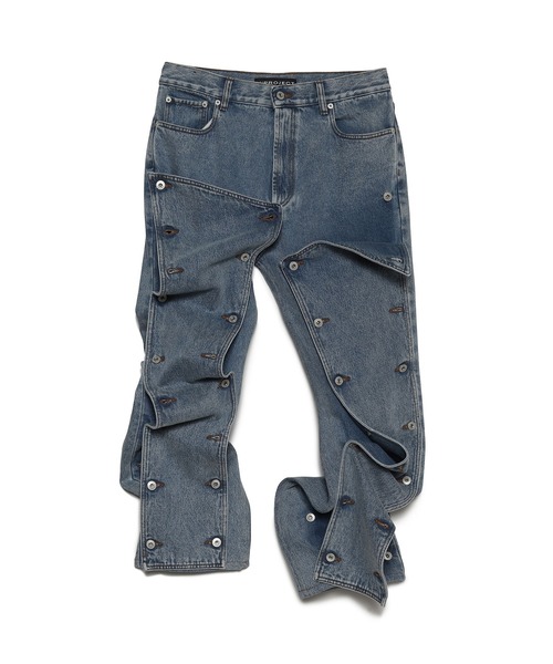 Y/PROJECT SNAP OFFデニムパンツ Gray Snap Off Jeans by Y/Project on Sale