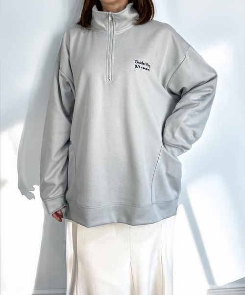 CONP ジップトレーナー kaoyorinakami トレーナー スウェット connie halfzip sweat