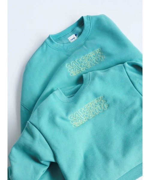 tシャツ 「Catchup」レタリング刺繍　裏起毛スウェット（大人サイズ） レディース