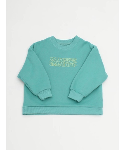 tシャツ 「Catchup」レタリング刺繍　裏起毛スウェット（大人サイズ） レディース Catchup tシャツ 「Catchup」レタリング刺繍 裏起毛スウェット