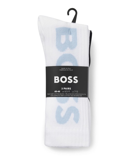 BOSS（HUGO BOSS） 靴下 3パック コットンブレンド BOSSロゴ