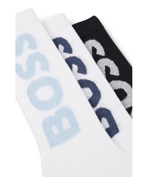 BOSS（HUGO BOSS） 靴下 3パック コットンブレンド BOSSロゴ
