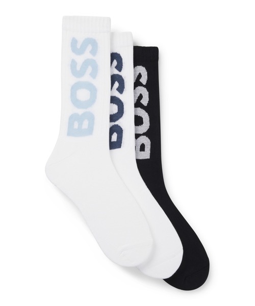 BOSS（HUGO BOSS） 靴下 3パック コットンブレンド BOSSロゴ