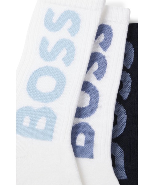 BOSS（HUGO BOSS） 靴下 3パック コットンブレンド BOSSロゴ