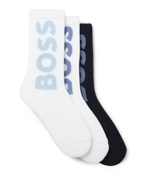 BOSS（HUGO BOSS） 靴下 3パック コットンブレンド BOSSロゴ