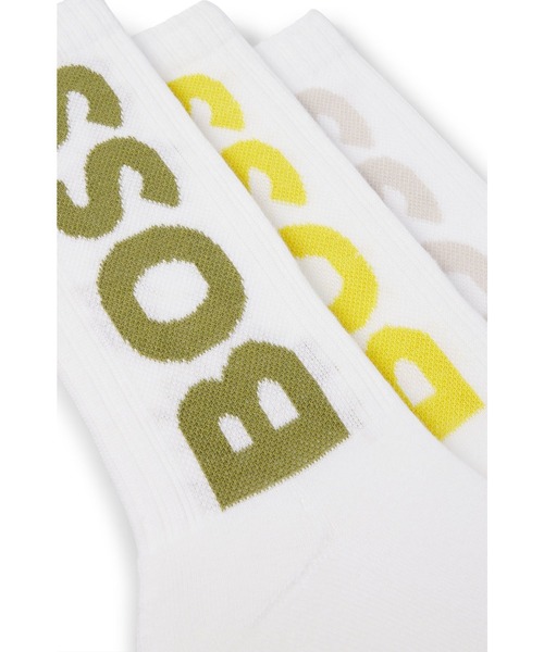BOSS（HUGO BOSS） 靴下 3パック コットンブレンド BOSSロゴ