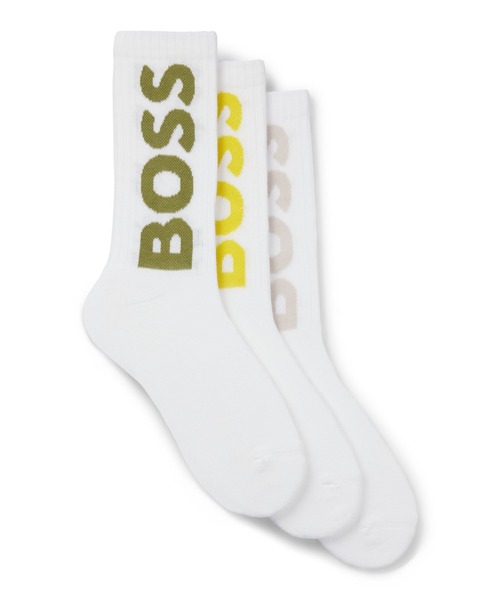BOSS（HUGO BOSS） 靴下 3パック コットンブレンド BOSSロゴ