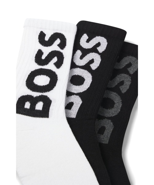 BOSS（HUGO BOSS） 靴下 3パック コットンブレンド BOSSロゴ