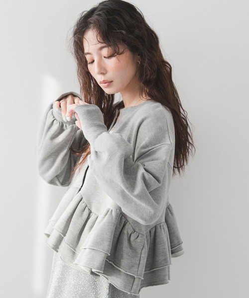 rectangle（レクタングル） tシャツ 2way裾フリルショートトップス