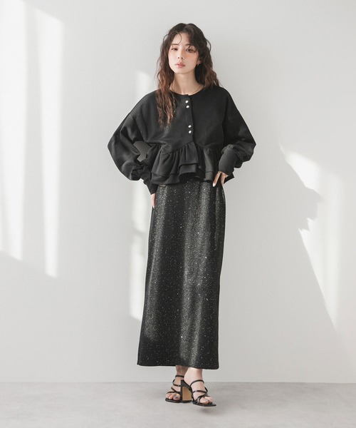 ❤️そらじろう❤️CHANELの裾フリルのＴシャッブラック❤️ rectangle（レクタングル） tシャツ 2way裾フリルショートトップス