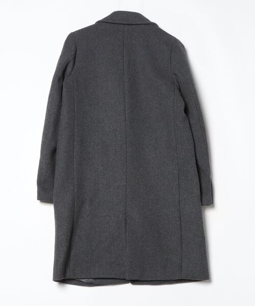 美品 BLUE BLUE メルトン Pコート 紺 S 1 ユニセックス裏地H刺繍