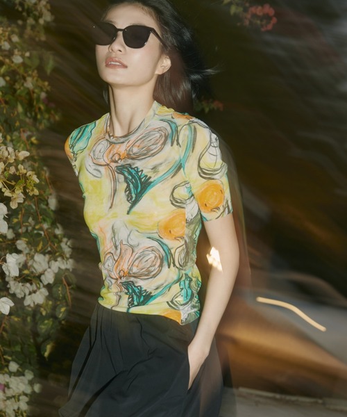 tシャツ Floral Sheer Fit Top / シアーフィットトップス レディース