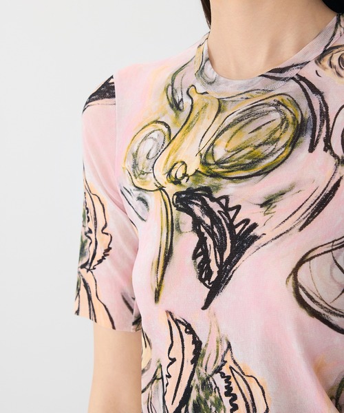 JNBY tシャツ Floral Sheer Fit Top / シアーフィットトップス