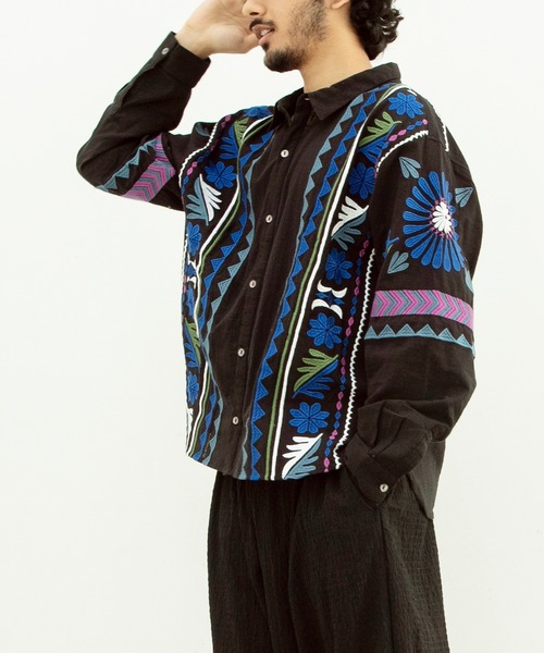 【チャイハネ】デルアメンズ開襟シャツ カシエメンズシャツ(WHITE): 『チャイハネ』公式通販