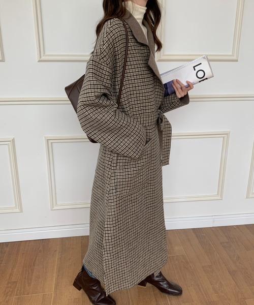 「ECLIN」 チェスターコート FREE チャコールグレー レディース_画像8