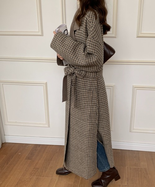 「ECLIN」 チェスターコート FREE チャコールグレー レディース_画像9