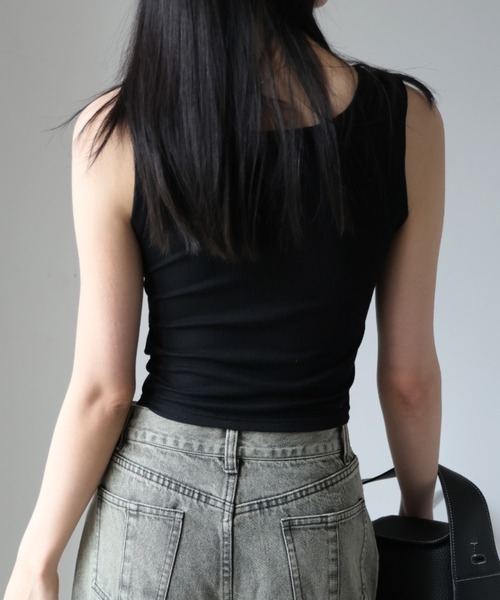 ULYSSES タンクトップ ノースリーブ 「ブラトップ」カップ付きスクエア