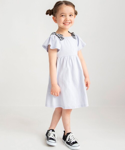 branshes ワンピース 肩リボン半袖ワンピース キッズ 子供服