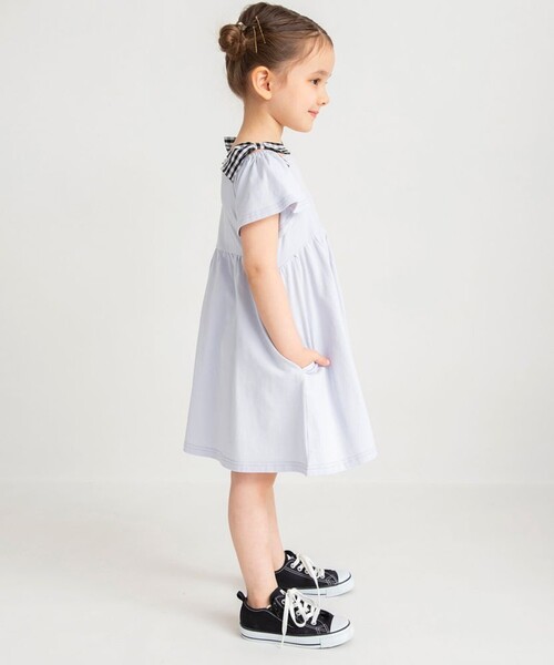 branshes ワンピース 肩リボン半袖ワンピース キッズ 子供服