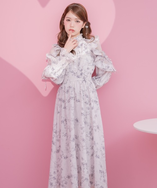 ローズリボンシフォンワンピース ピンク ローズリボンシフォンワンピース ｜ LIZ LISA（リズリサ）公式