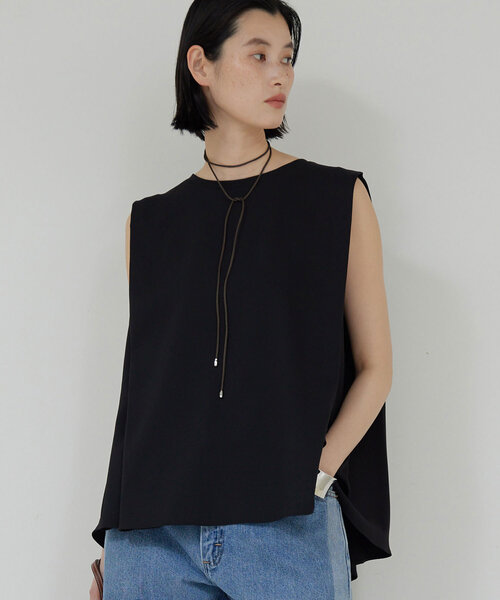 ブラウス シャツ 「セットアップ対応」ジョーゼットバックスリットノースリーブ レディース