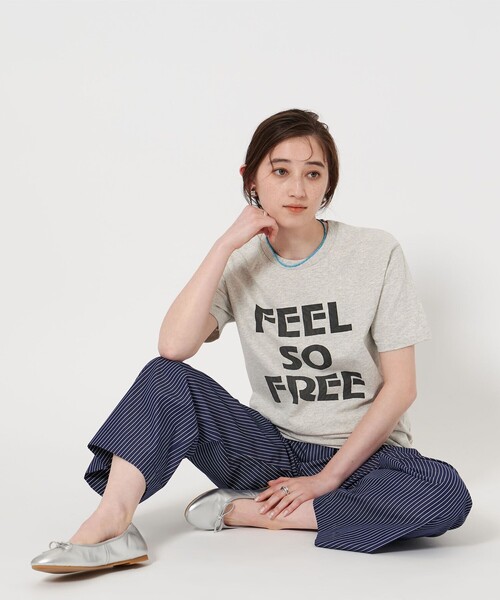 tシャツ 「別注」「MIXTA」FEEL FREE Tシャツ LT.GRAY レディース