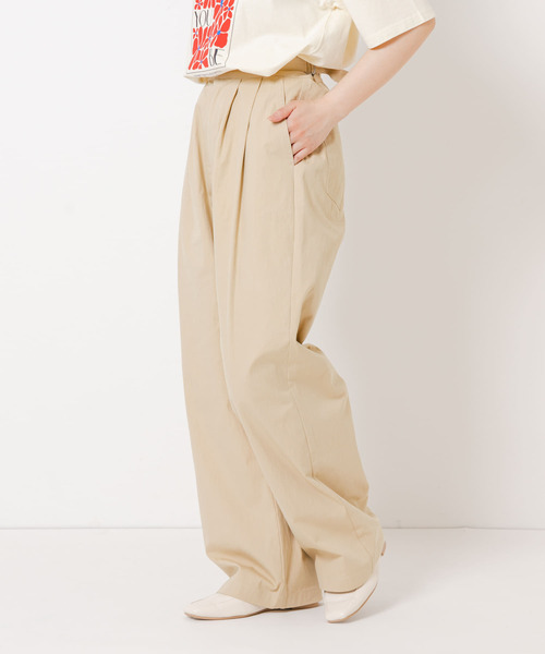 URBAN RESEARCH Sonny Label パンツ ワイドストレートアジャストタック