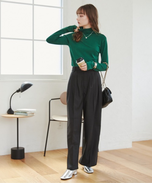 「ANGIE」 タートルネックニット LARGE ホワイト系その他 レディース_画像2